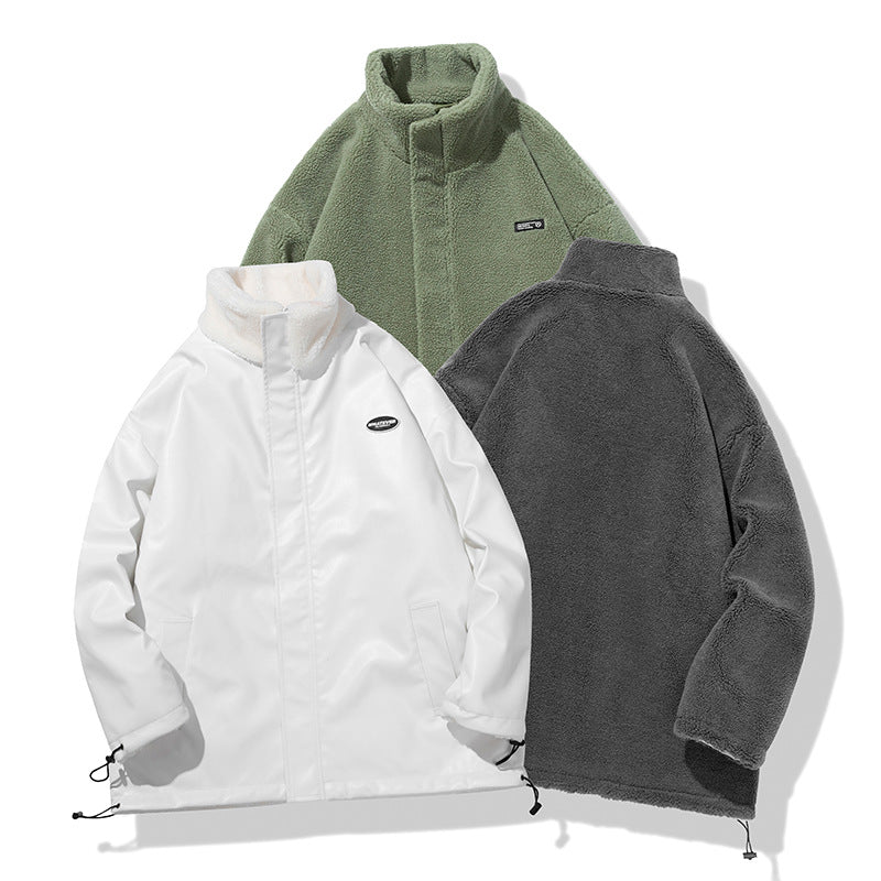 Mens Reversible Lambswool Coat With A Literary And Artistic Vibe